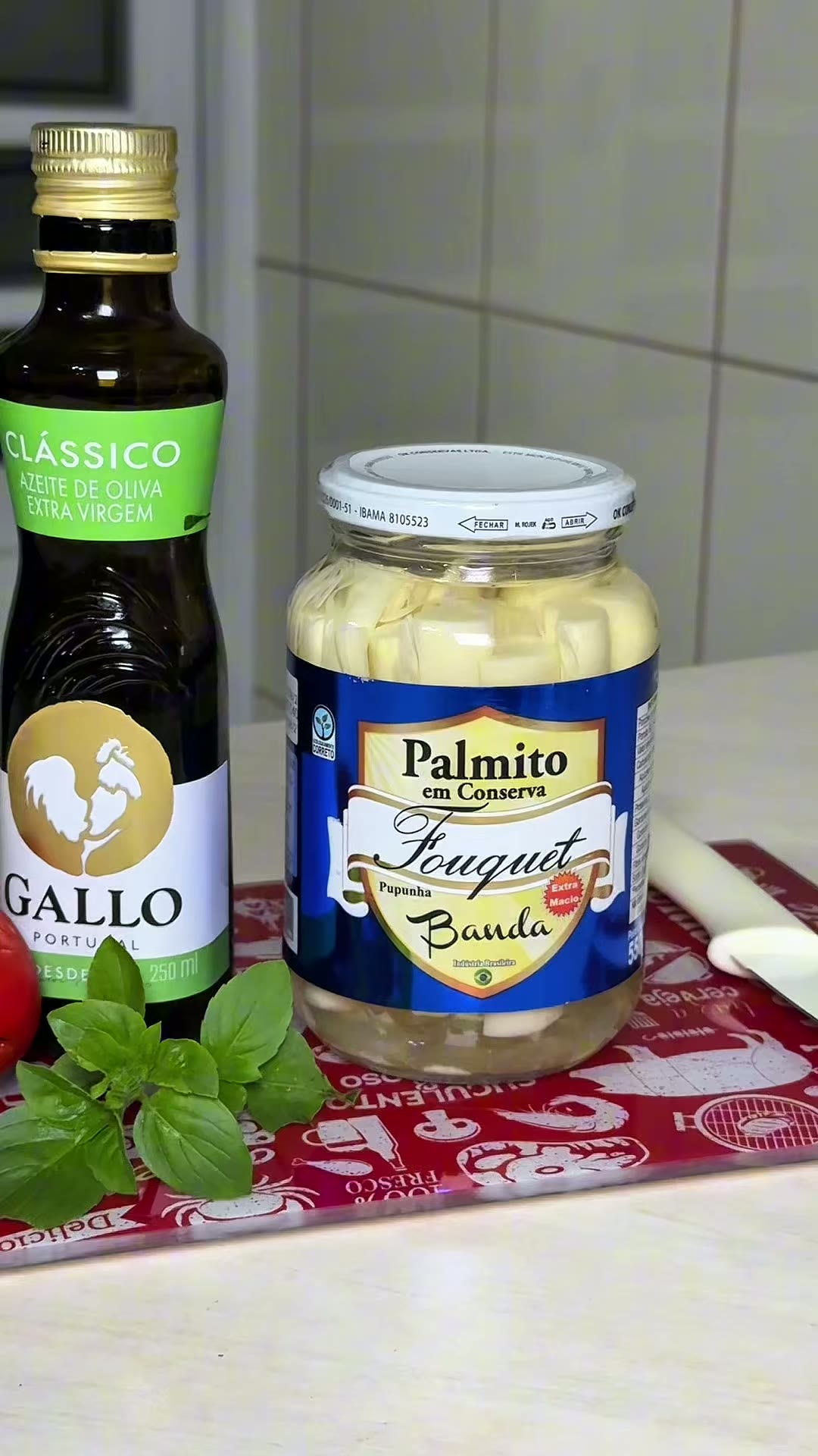 Salada de manjericão com palmito pupunha Fouquet